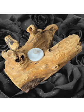 Raw Driftwood Candle Holder - Earthy Altar Piece for Meditation & Ritual Wood